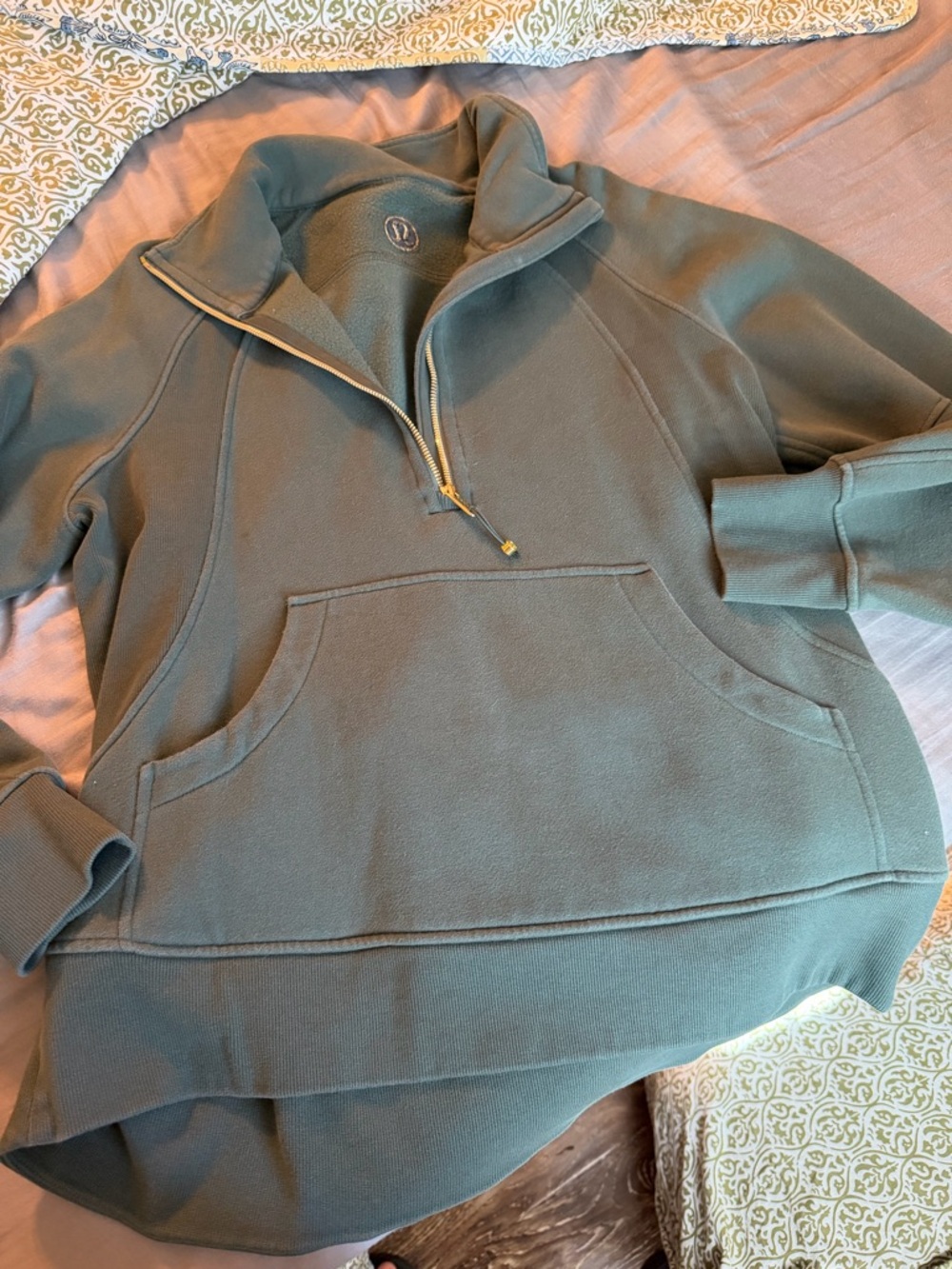lululemon womens Olive Green Quarter-Zip Pullover